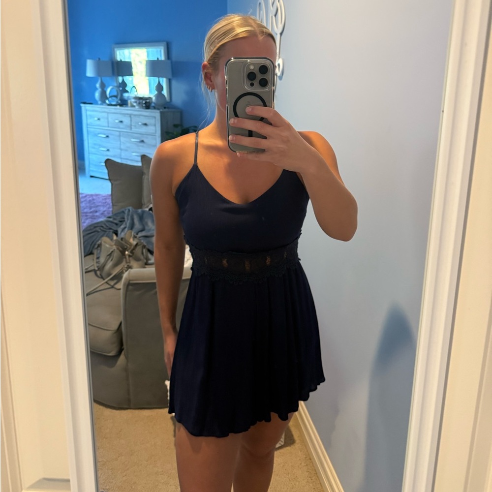 Altard State Navy Blue Spaghetti Strap Romper
